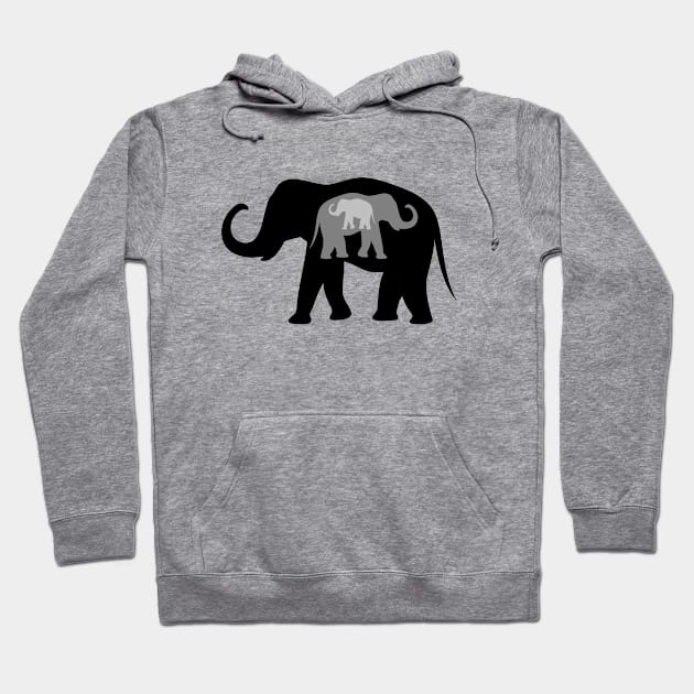 Black And Grey Elephants Art Hoodie by SartorisArt1